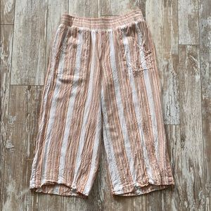 Cloth & Stone palazzo cropped linen blend pants